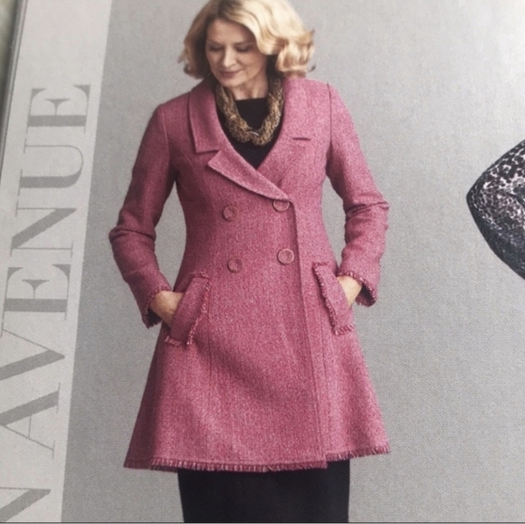 Cabi Madison Avenue Pink Tweed Coat - Size 6 - Picture 2 of 16